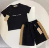 2024 Baby T Roomts Boy Girl футболки короткие брюки Летнее письмо Kide Tees Tops Fashion Boys Thirts Shorts Размер 90-150см