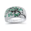 Anneaux de mariage Taille 5-11 Bijoux de mode vintage en gros 925 Sterling Sier Emerald CZ Diamond Gemstones Party Women Engagement Band Dhfef