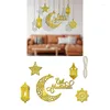 Decoratieve beeldjes 1set Eid Acryl Hanger Maan en Star Charm Party Achtergrond Decoratie voor binnen Tuintuin Groothandel Groothandel