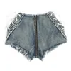 Shorts voor dames 2024 Nieuwe Summer Denim Shorts Vrouwen Sexy Lace-Up Bandage High-Tailed Jeans Booty Shorts Y240425