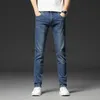 Designer jeans heren herfst nieuwe jeans heren kleine rechte fit elastisch casual veelzijdige midden taille modemerk hoogwaardige jeans