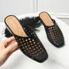 Casual Shoes Breathable Half Drag Lazy Women Fashion Solid Low Heel Slides Female Summer Color Sandals 2024 Slippers