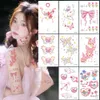 Tattoo Transfer Butterflies and Flower Temporary Sticker Tattoo Colorful Body Art Tattoos Self Adhesive Waterproof Fake Colorful Arm Body Tattoo 240426
