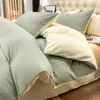 Set di biancheria da letto letti a letto a molla a colori solidi ladeing laborizzazione in cotone set di lenzuola in lenzuola in tre pezzi