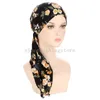 Women Chemo Cap Pre-Tied Turban Muslim Hijab Print Headscarf Hair Loss Beanies Bonnet Hat Scarf Wrap Femme Musulman Foulard Hats