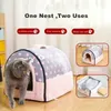 Cat dragers kratten huizen hondenhuis huisdier bed tent interieur decoratie warme pluche slaap nest mand met afneembare pads reishonden accessoires 240426