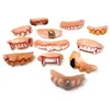 Party Masks 12pcsset Halloween Prank Toys Simulation Rotten Teeth Vampire Denture Masquerad Cosplay Fake Props6485631