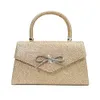 Bron Factory Ready-Made Rhinestone Bow Handtas Grete Glitter Evening Bag Chain Crossbody Bag