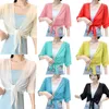 Women's Blouses Boleros schouderophalde casual bijgesneden vesten chiffons jassen losse kimonos lichtgewicht sjaal cover -ups voor avondjurk