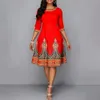 Basic Casual Kleider Workwear Elastic Herbst Digitaldruck A-Line Pullover Party Kleid für Büro