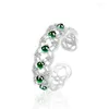 Cluster anneaux Natural A-Grade Ink Jade Lace Hollow Out Ring S925 Silver incrusté Fashion Women's's Gifts Piece à main