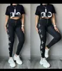 Vrouwen Tweede stuk broek Designer Zomeroutfits Casual bedrukte bijgesneden tops en leggings set vrij schip