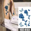 Tatouage Transfert Incre Juice étanche Temporaire Tatoo Stickers Indian Henna Lotus Rose Corps Art 3D Faux Tatous Men Femmes Darding Blue Tattoos 240427