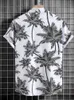 Men's Casual Shirts ZAFUL Hawaiian Shirts for Men Tropical Coconut Tree Print Short Sleeve Shirt Summer Beach Casual Button Vacation Tops Z5037732 240424