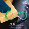 Bolzenohrringe Dreigraces Elegant Green Cubic Zirkonia Blattform groß für Frauen 2024 Trendy Daily Prom Kleiderschmuck E1879