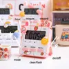 Skrivbordsklockor mini digital klocktemperatur fuktighet bärbar bordsklocka termometer hygrometer 12/24 timmar batteri opererad LED -klocka