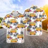 Men's Casual Shirts School Bus 3D Printed Shirts For Men Clothes Cartoon Car Driver Graphic Beach Shirt Funny Gift Aloha Lapel Blouse Hawaiian Tops 240424