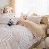 Bedding Sets 3PCS Geometric Duvet Cover Set Polyester Striped Print Soft Comfortable Bedspreads Single King Comforter