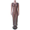 Kadın Mayo Tatil Bikini Rhinestone Er-up Plaj Elbise İnci Dekorasyonlu Uzun Kollu Mesh Sheer Havuz Partisi Damlası Dhs4g
