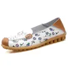 Casual Shoes Beckywalk Fashion Print Women Flats Loafer äkta läder Flat Woman Summer Slip on Moccasins WSH2673