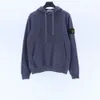 Chaopai Stone Cross Hoodie with Island Logo Printed Loose Round Neck Couple Coat for Trendy Men