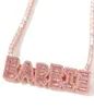Hip Hop Custom Name Baguette Letters With Tennis Chain Men Women Micro Cubic Zircon Pendant Necklace Jewelry6429160