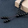 Collane a sospensione che brillano per perle di pietra naturale nera Collana Obsidiana opaca 108 MARA PERCHIGGIO Meditazione Yoga Gioielli Q240426