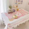 Table Cloth Cartoon student tablecloth Japanese Kawaii table mat cute pink Ins study table decorative animation 240426