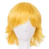 Wigs cosplay parrucca di parrucca femow resistente al calore sintetico resistente ai capelli corti costume cosplay cosplay halloween carnival eventi parco giallo capelli giallo