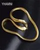 Yhamni Gold Color Necklace Men smycken Hela nya trendiga 9 mm breda figaro halsbandskedja guldsmycken NX1928517885