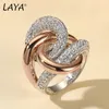 Laya 925 Sterling zilveren onregelmatige curve Cross Shining zirkoon mode Minimalistische clasp gotische ring originele fijne sieraden 240424