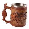 Mugs Barrel Beer Mug Resin Home Decor Rustic Handcrafted Bar Accessories Tumbler Drinkware For Juice Milk Restaurant Party