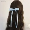 EHK2 HAAR Clips Bronrettes Koreaanse Fashion Fabric Hair Bow Haarspeld voor vrouwen Girls Ribbon Hair Clips Zwart Witte Bow Top Clip Vrouwelijke haaraccessoires Geschenken 240426