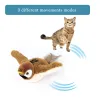 Toys battants Sparrow Cat Toys Chirping Bird 3 Modes Mouvements Touch Activé le jouet en peluche électrique