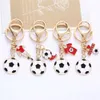 Keychains Lanyards Creative Sport Football Pendant Keychain Soccer Player Shoes Model Keyrings Women Men Bag Ornaments Souvenir Gift Wholesale