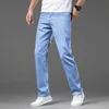 Heren jeans zomer ultradunne heren losse jeans lyocell jurk ijs zijden mode casual stretch denim broek zakelijk recht pantsl2404