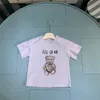 Round Pesh Neck de manga curta Childrens T-shirt penteado Cotton Kids Designer Rous Boys Girls Tshirts Roupas de bebê sem pilling sem desbotamento 100-160 CSD2404264