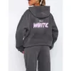 White Designer Tracksuit Foxx Hoodie Sets Two Piece Set Women Mens Clothing Set Sporty Long Sleeved Pullover Hooded Tracksuits Spring Autumn Winter 87