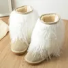 Laarzen natuurlijke tibet lam bont sneeuw dame winter echt leer in één stuk dik warm meisje schoenen