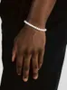 Beaded Hip Hop Imitation Pearl Armband för män Vintage White Abs Acrylic Bead Womens Rock Simple Street Party Jewelry