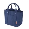 Storage Bags Large Capacity Canvas Tote Women Multilayer Solid Color Handbag Office Lunch For Ladies Outdoor Cup Umbrella Bag