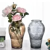 Vase Plum Blossom Relief Glass Vase Hadroponics Flower Pots Desk装飾装飾的な花のアレンジ