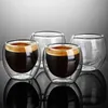 1 pcs HEATRESISTANT DOUBLE MUR VERRE CUPE DE BIERE ESPRESSO CAFET COFFET À HABLEAU MOG TEA VERIFICATION WHISKE