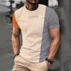 Men's T-Shirts Mens T-shirt Letter Never Give 3D printed casual short sleeved oversized mens clothing top outdoor street clothingQ240426