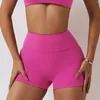 Active Shorts High Waist Fitness No Embarrassment Line Double-Sided Brushed Yoga Pants Women's Hip Lifting Tight Sports Shorts8120