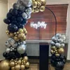 Feestdecoratie 138 stcs Chrome Gold Mat Wit Black Agate Ballonnen Garland Arch Kit Baby Shower Gender Reveal Wedding Birthday