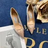 Love High Heel Mesh Broidered Rhingestone Lace JC DROY SHOSE Cuir Sole Talons sexy sandales Luxury Slide Maule de mariage classique 7,0 cm Taille 35-40