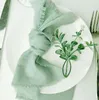 Столовая салфетка 24шт 33x33см для хлопчатобумажной ткани с универсальным деревенским квадратом ручной работы на ужин свадьбы и вечеринки