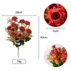 Kwiaty dekoracyjne sztuczny bukiet piękny jedwabne róże ślubne wystrój stolika domowego Załóż fałszywe rośliny Walentynki prezent