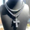 Hip Hop Cross Pendant With 8mm TopBling 5A Zircon Tennis Chain Mens Jewelry Gift